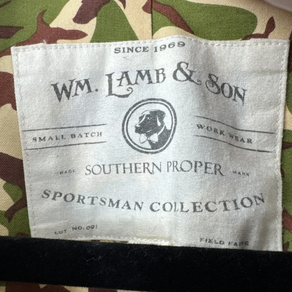 LAMB & SON Southern Proper Jacket/Field Coat Mens‎ XL Duck Hunting Canvas Camo